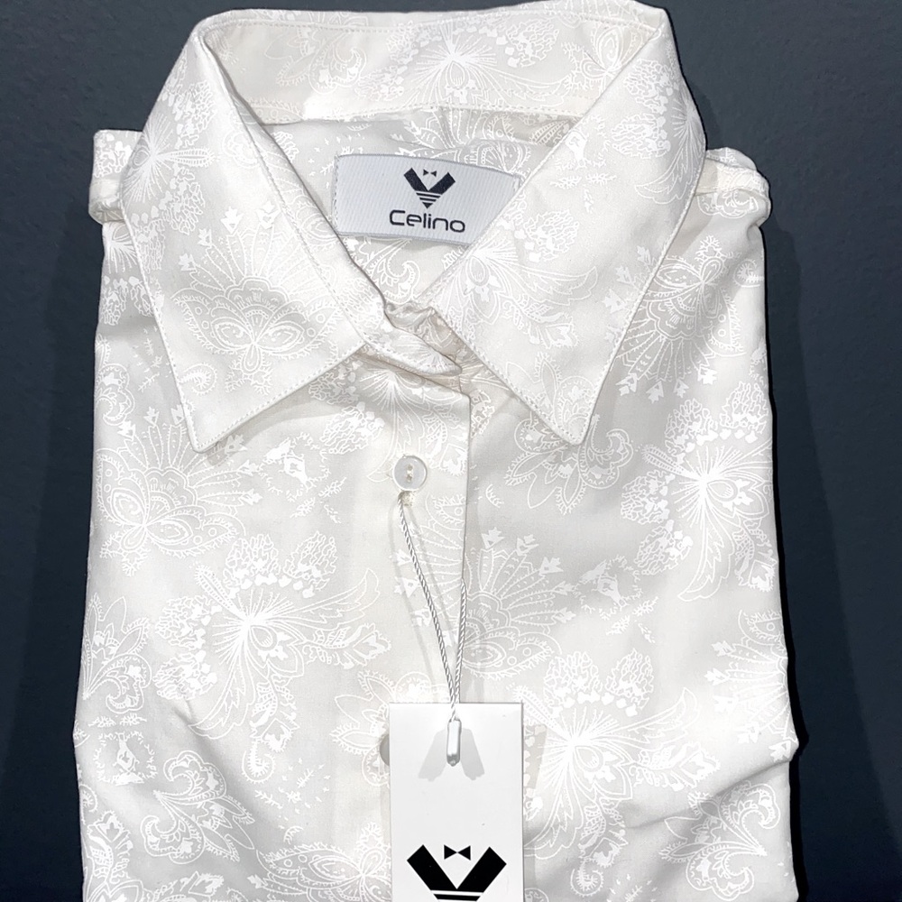 Slim Fit Celino Mens Long Sleeve Dress Shirt Med